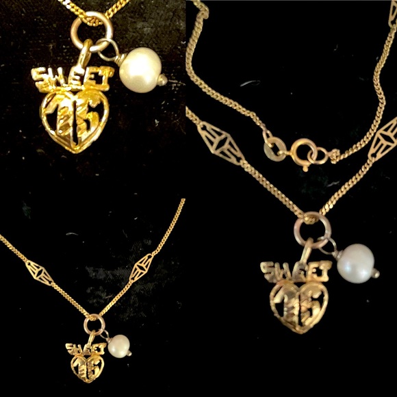 Vintage Jewelry Vintage 4k Sweet 16 Darling Heart Charm W Gold